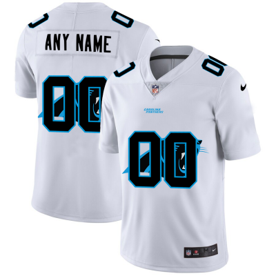 Carolina Panthers Custom White Men's Nike Team Logo Dual Overlap Limited NFL Jersey